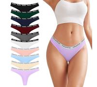 Uizuooy Perizoma Donna Slip Tanga Invisibili Mutande Tanga in Cotone Stretch Thongs Semplice e Confortevole Colori Varie Pacco da 10 UN1-M