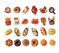 UJBVCX 24 Pezzi Mini Magneti per Pane, Cibo Di Fiori Magnetico In Resina 3D, Mini Bud Dolce Pane Magnetic, Magneti Per Frigorifero, Per Accessori Per Frigorifero, Cucina, Ufficio