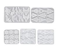 UJBVCX 5PCS Epoxy Resin Christmas Silicone Molds, Resin Molds, Making Kit for DIY Personalized Handmade Keychain Jewelry Christmas Crafts