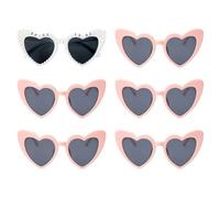 UJBVCX 6 Pezzi Occhiali da Sole a Forma di Cuore, Occhiali Cuore Donna con Perle, Accessori per Matrimonio Feste Addii al Nubilato