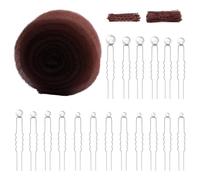 UJBVCX Ciambelle per Chignon, Accessori per Capelli a Ciambella, Donut Hair Bun Set con 70 Forcine e 18 Forcine con Perle, per Bambine e Donne(Marrone)