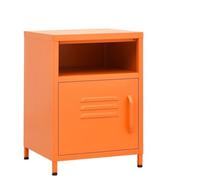 UJCHVHN Item-Comodini 2 pz Arancione 35x35x51 cm Acciaio, Tavoli, Comodini