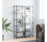 UJCHVHN Item-Libreria Grigio Sonoma 100x32x170 cm Legno Ingegnerizzato e Ferro, Scaffalature, Librerie & Mensole