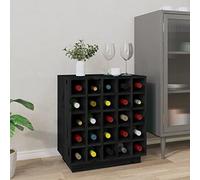 UJCHVHN Item-Wine Cabinet Black 55.5x34x61 cm Legno massello Pino, Armadietti & Stoccaggio, Vino & Spirit Armadi