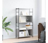 UJCHVHN Libreria grigia Sonoma 80x30x145,5 cm in legno ingegnerizzato e ferro scaffalature librerie & mensole