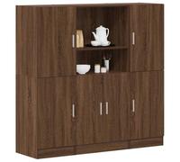 UJCHVHN Set di 3 mobili da cucina in legno di quercia marrone, scaffalature, mensole da parete e mensole