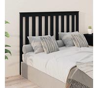 UJCHVHN Testiera per letto in legno massello di pino, 146 x 6 x 101 cm, colore nero, per letti e accessori, testiera e pediera