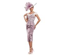 UJEDFHV Abito per Madre della Sposa Abito da Sposo con Volant e Applicazioni in Pizzo alla Caviglia per Le Feste(Purple,22W)