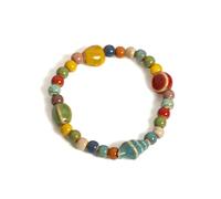 UJEDFHV braccialetto di perline Braccialetto elastico con perline in ceramica a forma di stelle marine e conchiglie colorate, gioielli da spiaggia Boho, for donne adolescenti(Colorful7)