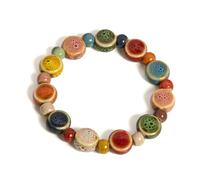 UJEDFHV braccialetto di perline Braccialetto elastico con perline in ceramica a forma di stelle marine e conchiglie colorate, gioielli da spiaggia Boho, for donne adolescenti(Colorful5)