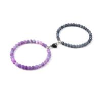 UJEDFHV braccialetto di perline Braccialetto magnetico a forma di cuore da 2 pezzi, bracciale classico for amanti del, braccialetto dell'amicizia donna(Color-22)