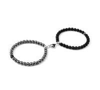 UJEDFHV braccialetto di perline Braccialetto magnetico a forma di cuore da 2 pezzi, bracciale classico for amanti del, braccialetto dell'amicizia donna(Color-17)