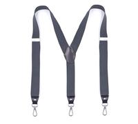 UJEDFHV Bretelle Uomo Heavy Duty Suspenders with Swivel Hooks for Men Work Jeans Y Back Big and Tall Adjustable Elastic Trouser Braces Belt Loop Strap(Dark Grey)