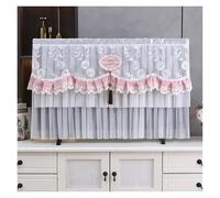 UJEDFHV Copertura Tv Per Esterni Lace TV Dust Cover Desktop Wall Mounted LCD Turn On The Simple Hanging For Household Use Without Removing It(Dark Khaki,105 x Height 65cm)