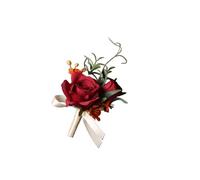 UJEDFHV Corsage di Rose da Sposa 1Pc Europea Artificiale Fiore all'occhiello Rosa di Seta Boutonniere Sposo Ragazzo Amico Festa Nozze Abiti per Le Feste