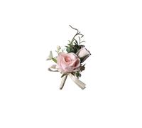 UJEDFHV Corsage di Rose da Sposa 1Pc Europea Artificiale Fiore all'occhiello Rosa di Seta Boutonniere Sposo Ragazzo Amico Festa Nozze Abiti per Le Feste