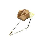 UJEDFHV Corsage di Rose da Sposa Spilla da Uomo con Fiore di Rosa e Foglia d'oro, Spilla Bavero, Sposa, Boutonniere, Gioielli per Le Feste