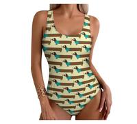 UJEDFHV Costumi Interi da Bagno per Donna Costume da Bagno Stampato, Costume Intero Sexy, Body Push-up Vintage, Abiti Spiaggia e Vacanza(Color 15,S)