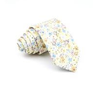 UJEDFHV Cravatta Uomo Cravatta casual skinny da uomo in cotone floreale for cravatte festa di nozze Cravatte con stampa fiori gialli blu rosa(8)