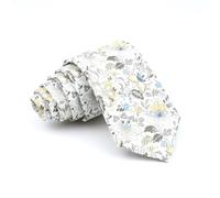 UJEDFHV Cravatta Uomo Cravatta casual skinny da uomo in cotone floreale for cravatte festa di nozze Cravatte con stampa fiori gialli blu rosa(14)