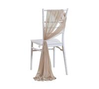 UJEDFHV Fascia per Sedia per Matrimonio 10/50Pcs 17x250cm Chiffon Chair Sashes 2PCS/Set Sage Pink Ivory Sash Wedding Covers Ribbon Party Aisle Decor per Decorazioni per Feste(Light Brown,10 PCS)