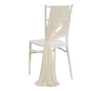 UJEDFHV Fascia per Sedia per Matrimonio 10/50Pcs 17x250cm Chiffon Chair Sashes 2PCS/Set Sage Pink Ivory Sash Wedding Covers Ribbon Party Aisle Decor per Decorazioni per Feste(Beige,10 PCS)