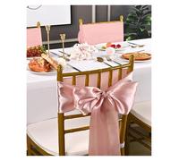 UJEDFHV Fascia per Sedia per Matrimonio 30PCS 17x275cm Satin Wedding Chair Sashes Setting Sage Green Sheer Vintage Birthday Party Festival Aisle Decor per Decorazioni per Feste(30PCS Rose Gold)