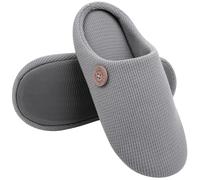 UJEDFHV Pantofole Uomo Pantofole in cotone caldo for donna Uomo morbide slip-on da interno for coppia Scivoli muti for la casa(Gray,36-37(8.8-9 inch))
