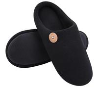 UJEDFHV Pantofole Uomo Pantofole in cotone caldo for donna Uomo morbide slip-on da interno for coppia Scivoli muti for la casa(Black,46-47(10.8-11 inch))