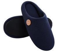 UJEDFHV Pantofole Uomo Pantofole in cotone caldo for donna Uomo morbide slip-on da interno for coppia Scivoli muti for la casa(Navy Blue,36-37(8.8-9 inch))