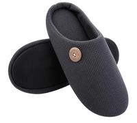 UJEDFHV Pantofole Uomo Pantofole in cotone caldo for donna Uomo morbide slip-on da interno for coppia Scivoli muti for la casa(Dark grey,36-37(8.8-9 inch))