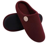 UJEDFHV Pantofole Uomo Pantofole in cotone caldo for donna Uomo morbide slip-on da interno for coppia Scivoli muti for la casa(Wine Red,44-45(10.4-10.6inch))