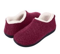 UJEDFHV Pantofole Uomo Pantofole In Cotone Caldo Fuzzy Da Casa Invernale Donna Soffici Calde E Morbide Scarpe For Interni Confortevoli(Wine Red,38(9.2 inch))
