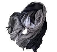 UJEDFHV Sciarpa in cotone e lino Sciarpa in cotone e canapa 180x90cm sfumata autunno inverno versatile stampata da donna lunga morbida tendenza scialle piegato(Black)
