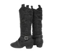 UJEDFHV Stivali Da Cowboy Per Le Donne Stivali da ballo stile western con suola in suede, West Coast Swing(Black,24.5cm)