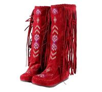 UJEDFHV Stivali Da Cowboy Per Le Donne Stivali di gomma da donna, scarpe con tacco alto sexy, punta rotonda, grandi dimensioni, sopra il ginocchio, zeppa, basse(Color 1,45)