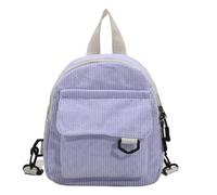 UJEDFHV Zaino Scuola Zaino scolastico minimalista e versatile in velluto a righe, mini zaino for studenti donne for viaggi di piacere(Color-01)