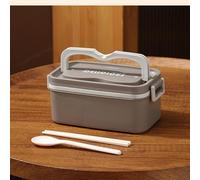 UJHKAQVGT Bento box in acciaio inossidabile 304, contenitore per il pranzo a strati riscaldato forno a microonde, scatola per il pranzo portatile a doppia sigillatura, stoviglie autonome, caffè scuro