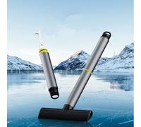 UJHKAQVGT Pala da neve per auto, multifunzione, in TPU, per finestre e finestre, pala per ghiaccio che non danneggia la vernice dell'auto, con gancio/tergicristallo in pietra trasparente (piccola e