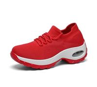 UJHKAQVGT Scarpe sportive da donna con cuscino d'aria, scarpe a dondolo abbinate alla moda, scarpe casual, 6-11 codice, Rosso, 39.5 EU