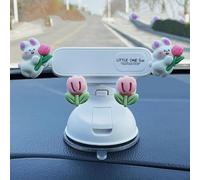 UJHKAQVGT Supporto per cellulare da auto per ragazze, simpatico supporto per telefono cellulare, potente ventosa/base a doppio scopo, universale per parabrezza del cruscotto dell'auto e Can't Shake