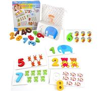 UJIE® Puzzle in legno Flash Cards per imparare i numeri e identificare le creature | Regalo per bambini