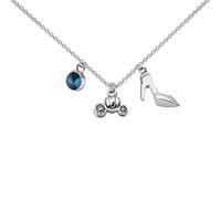 UJIMS Collana con pantofola in vetro ispirata alla principessa, gioielli per donne, regali per fan delle principesse, Acciaio inossidabile, Strass