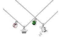 UJIMS Collana ispirata alla principessa il ranocchio, regalo per fan della principessa, per migliore amica, amante della rana, regalo fandom, Acciaio inossidabile, Strass
