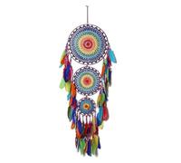 Ujjdwiurgh 1 Pezzo Ciondolo Decorazione in Stile Indiano Acchiappasogni a Tre Anelli Ciondolo Decorazione Casa Trappola da Sogno Decorazione Festa Ciondolo Multicolore