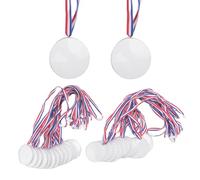 Ujjdwiurgh 24 medaglie colorate fai da te in plastica con cordino per progettare le tue medaglie di premio, medaglie fai da te per bambini, aziendali, sport, festival