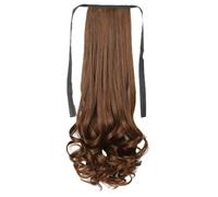 Ujjdwiurgh 58 cm Donne Capelli Lunghi Ricci Cravatta Parrucca Coda di Cavallo Stile Fiore di Pero Grande Parrucca Ondulata Realistica Capelli Lunghi Ricci Coda di Cavallo C