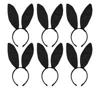 Ujjdwiurgh 6 Fasce per Coniglietto Nero Orecchie da Coniglio Fasce per Capelli Orecchie di Animali Carini Fasce per Accessori per Costumi Cosplay per Feste