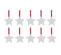 Ujjdwiurgh Confezione da 10 decorazioni natalizie a sublimazione, in alluminio, bianche, per fai da te, giorno di Natale G