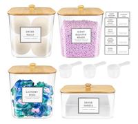 Ujjdwiurgh Confezione da 3 contenitori per bucato in polvere, grandi, trasparenti, per lavanderia